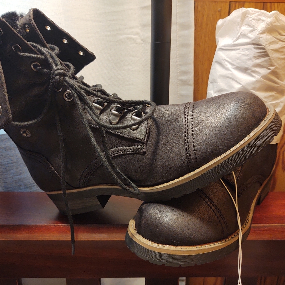 Black Faux leather boots